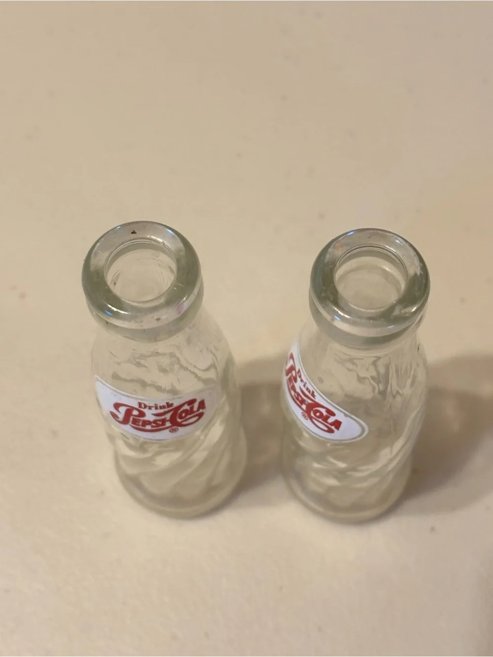 Pepsi-Cola Clear Glass Mini Bottle Set - Red Logo